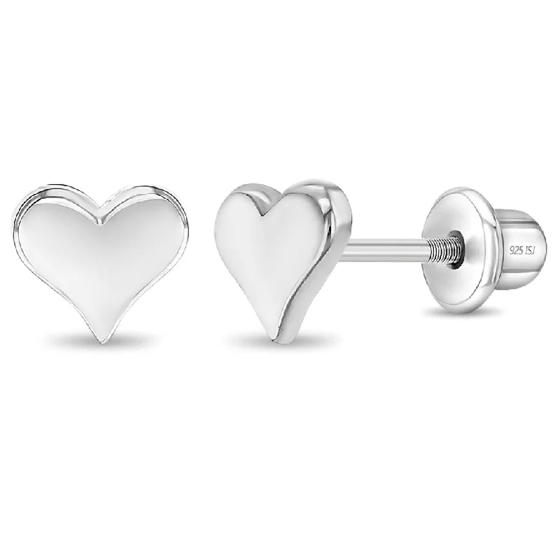 In Season Jewelry : Classic Polished Heart Girl Earrings