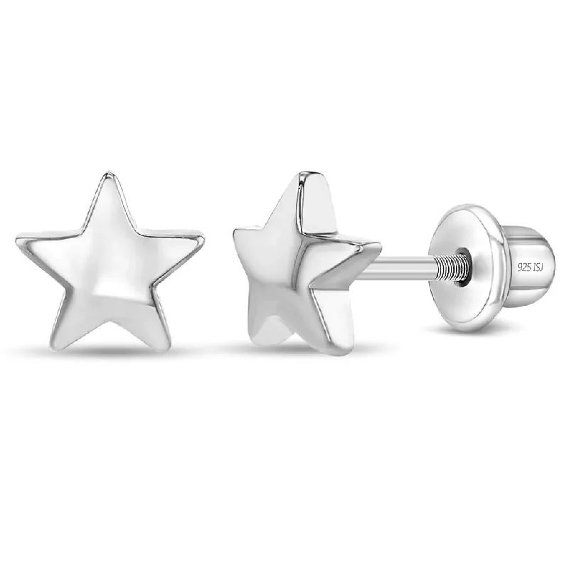 In Season Jewelry : Classic Polished Star Kids Earrings