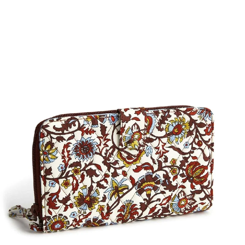 Vera Bradley : Large Tab Wallet - Marrakesh Vines Cream in Cotton Gabardine