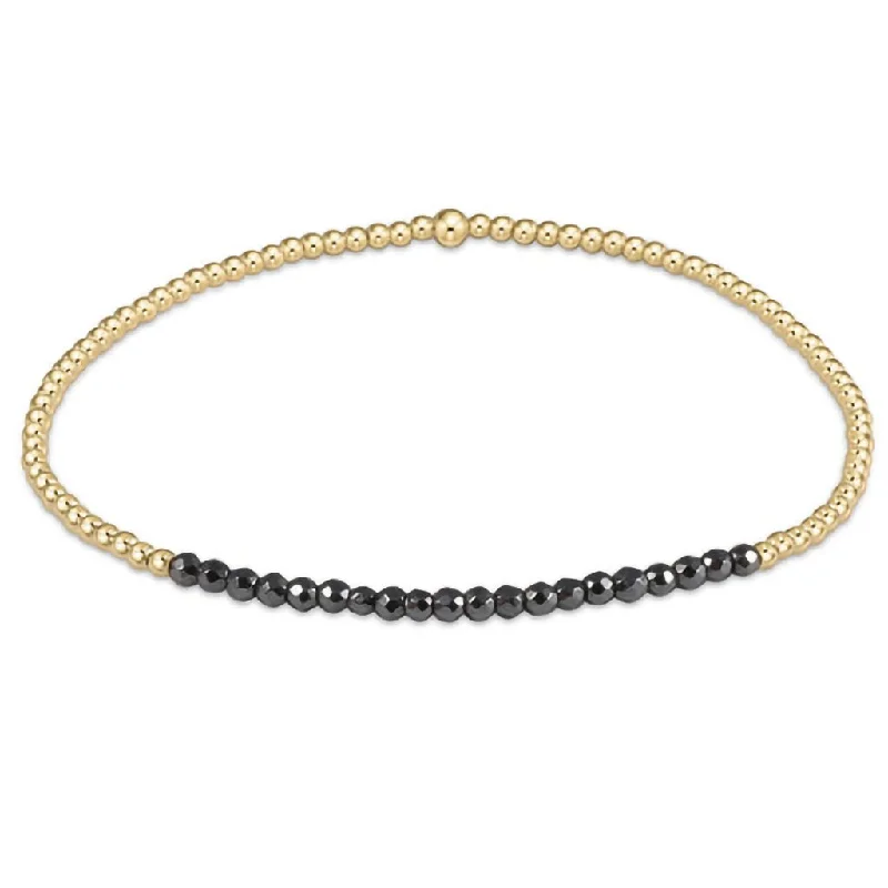 enewton design :  Gold Bliss Gemstone 2mm Bead Bracelet- Hematite