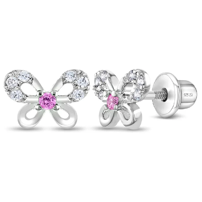 In Season Jewelry : Petite Jeweled Butterfly Girls Earrings