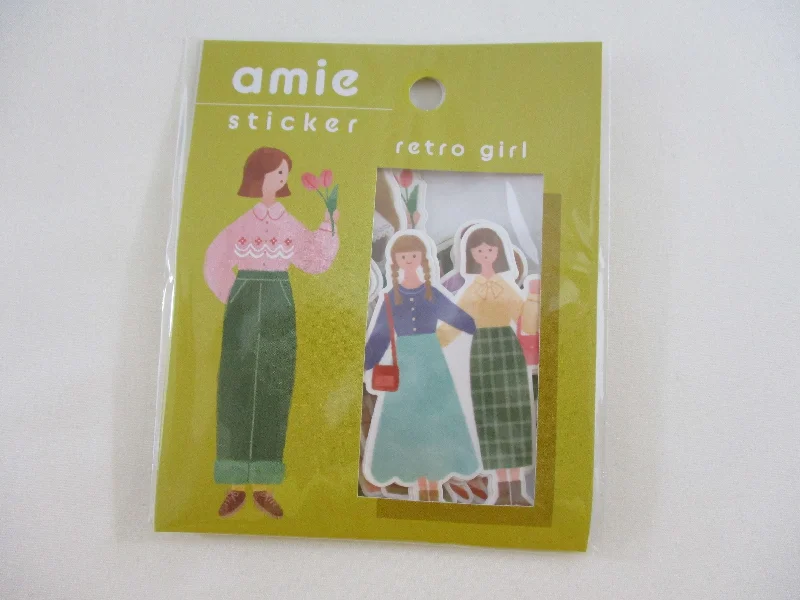 Cute Kawaii MW Amie Girl Style - A Retro Flake Stickers Sack - for Journal Agenda Planner Scrapbooking Craft