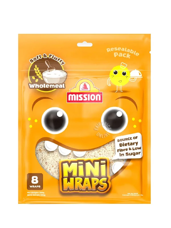 MISSION MINI WRAPS WHOLEMEAL 300G