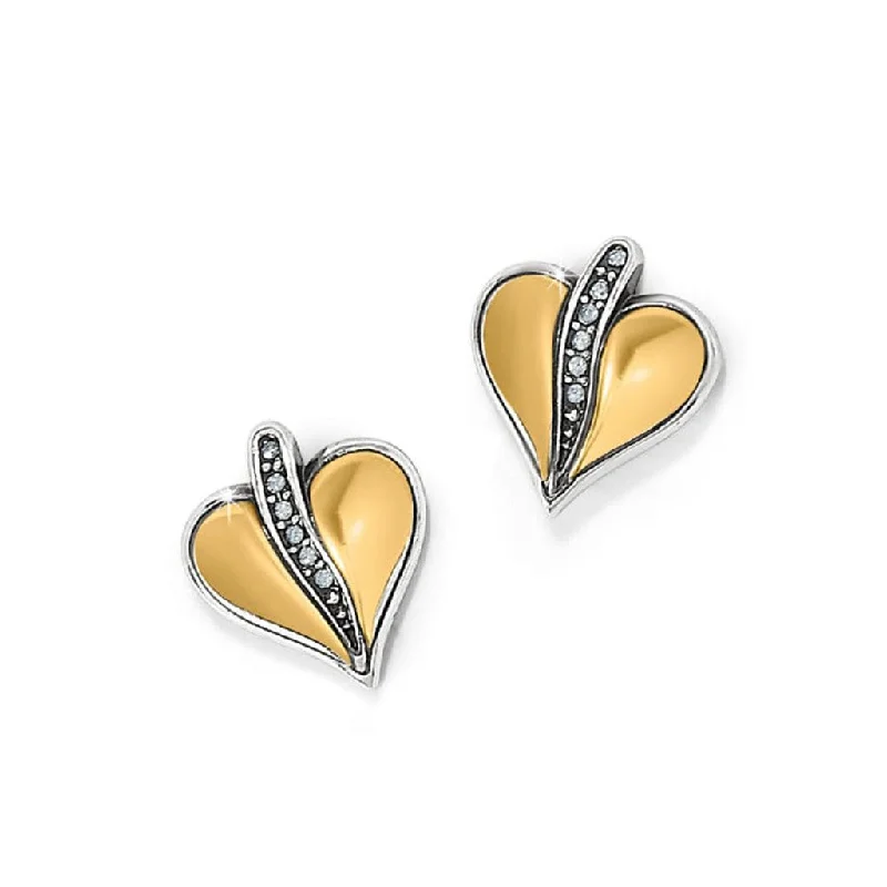 Brighton : Precious Heart Two Tone Post Earrings