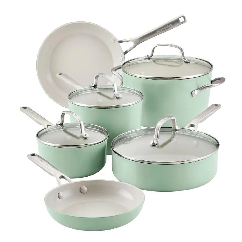 KitchenAid Hard Anodized Ceramic Cookware Set, 10-Piece 84825-T