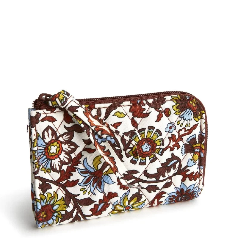 Vera Bradley : Zip Card Pouch - Marrakesh Vines Cream in Cotton Gabardine