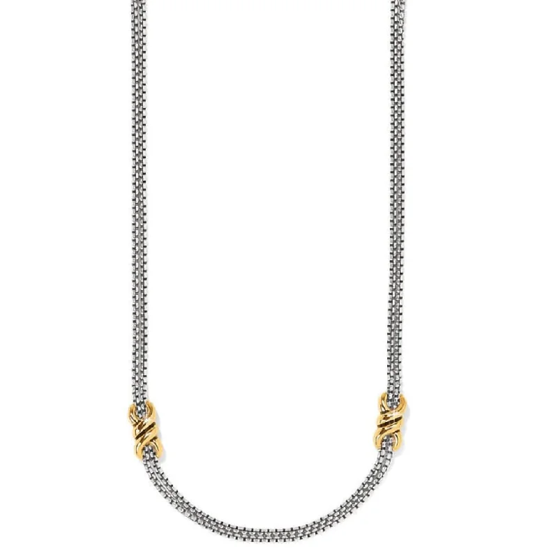 Brighton : Interlok Twist Two Tone Double Chain Necklace