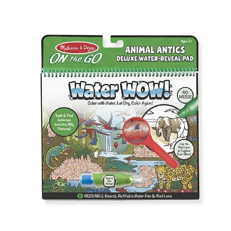 Melissa & Doug : Water Wow! Animal Antics Deluxe Water-Reveal Pad - On the Go Travel Activity