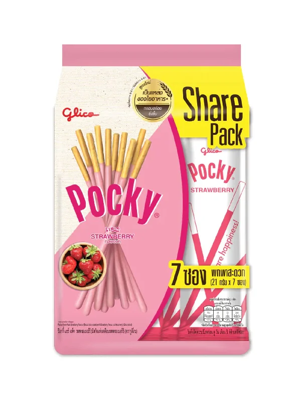 GLICO POCKY FAMILY PACK STRAWBERRY 168GM