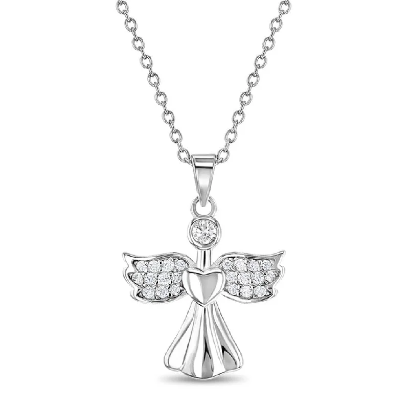 In Season Jewelry : CZ Guardian Angel Kids Pendant Necklace