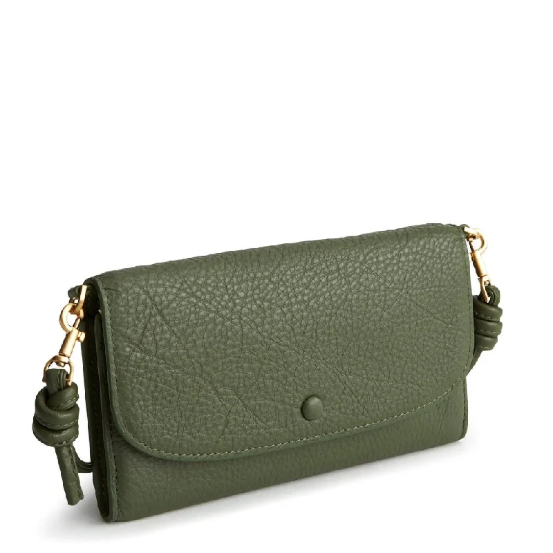 Vera Bradley : Wildwood Wallet Crossbody - Bronze Green in Leather