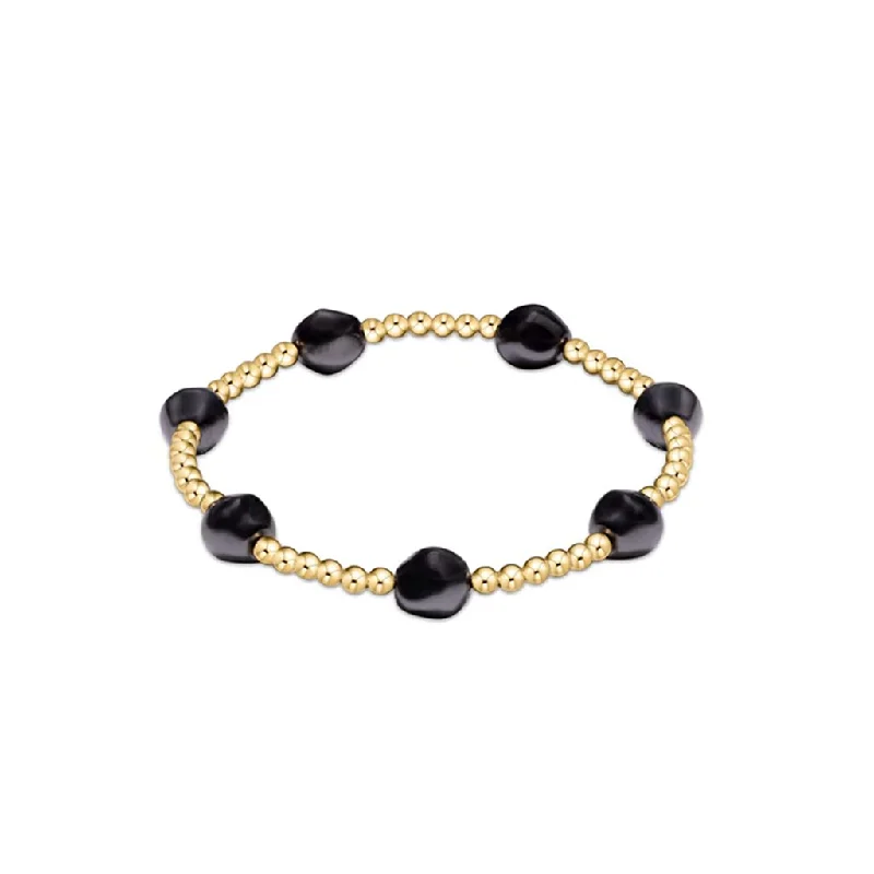 enewton design : Admire Gold Bead Bracelet -Pearl Dark Grey