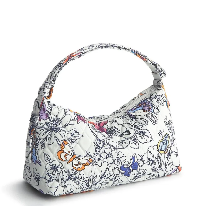 Vera Bradley : Roxbury Crescent Shoulder Bag - Wing + Bloom in Cotton Gabardine