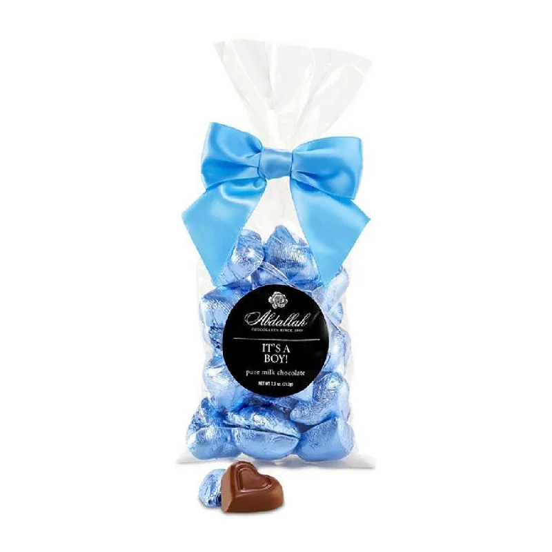 Abdallah Candies : "It's a Boy!" Foil Wrapped Milk Hearts Bag 7.5oz