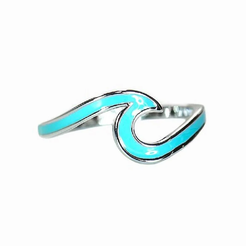 Pura Vida : Enamel Wave Ring -Silver