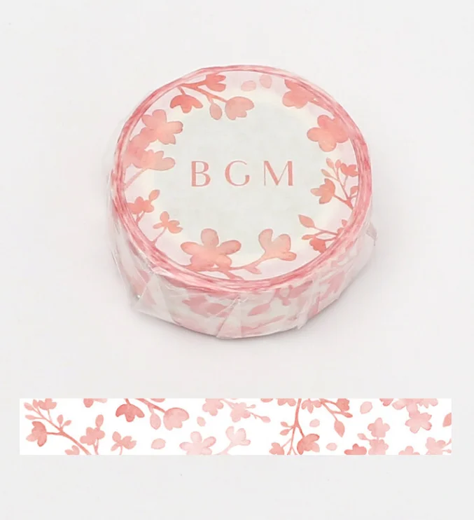 Cute Kawaii BGM Washi / Masking Deco Tape - Cherry Blossom Sakura Flower - for Scrapbooking Journal Planner Craft