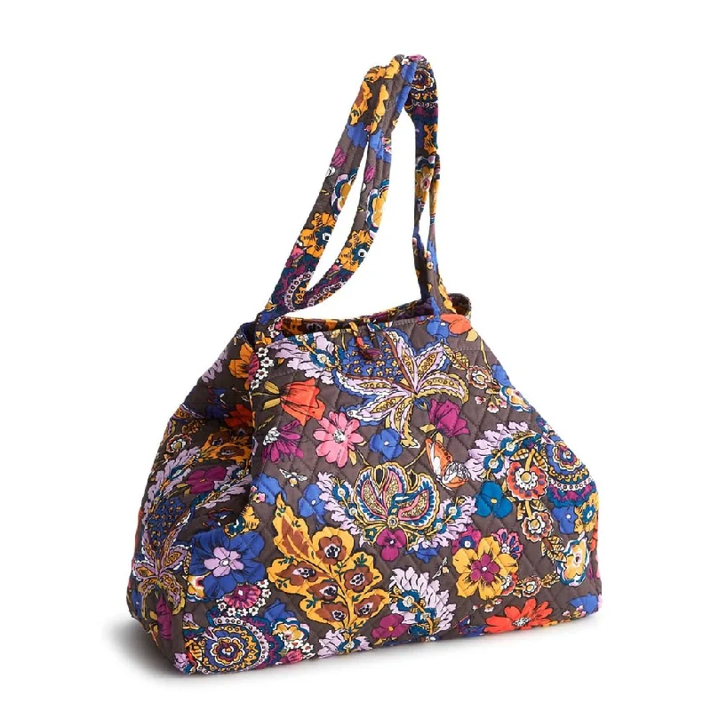 Vera Bradley : Hathaway Tote Bag - Colorful Bouquet in Cotton Gabardine