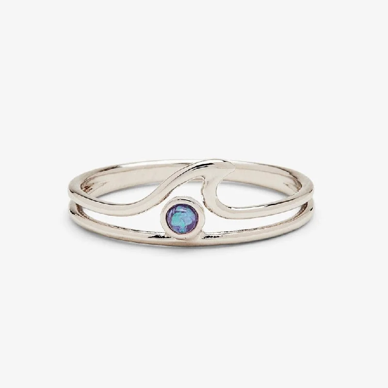 Pura Vida :  Opal  Wave Ring -Silver