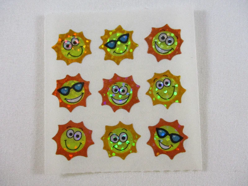 Sandylion Sunny Smiley Sun Glitter Sticker Sheet / Module - Vintage & Collectible