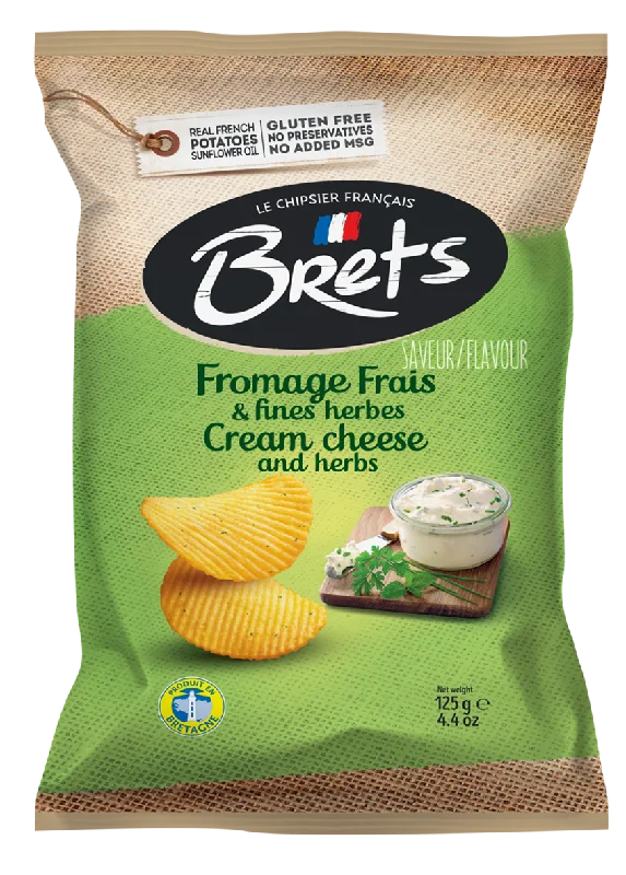 BRETS POTATO CRISPS CREAM CHEESE & HERBS 125G