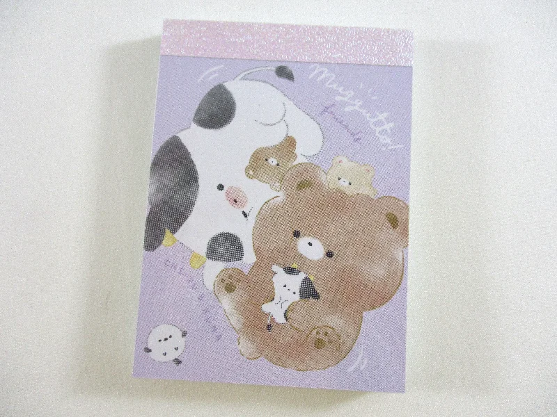 Cute Kawaii Kamio Bear Cow Mugyutto Mini Notepad / Memo Pad - Stationery Designer Paper Collection