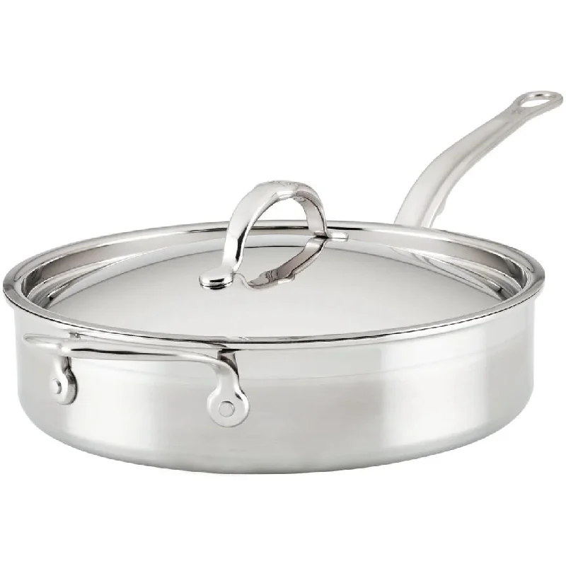 Hestan ProBond Professional Clad Stainless Steel TITUM Nonstick Saute Pan with Lid, 3.5-Quart 31707