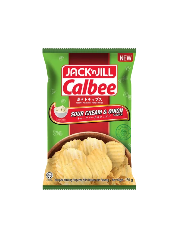 JNJ CALBEE POTATO CHIP SOUR CREAM & ONION 150G