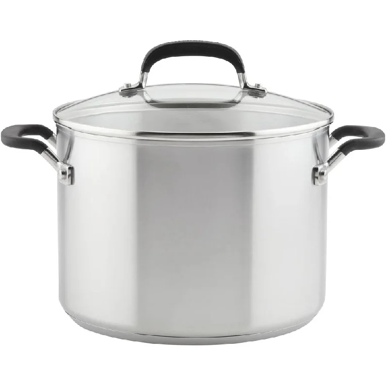 KitchenAid Stainless Steel Stockpot with Measuring Marks and Lid, 8-Quart 71022-TF05