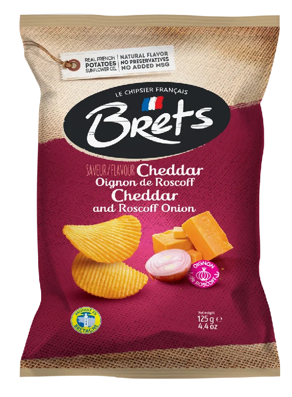 BRETS POTATO CRISPS CHEDDAR&ROSCOFF ONION 125G