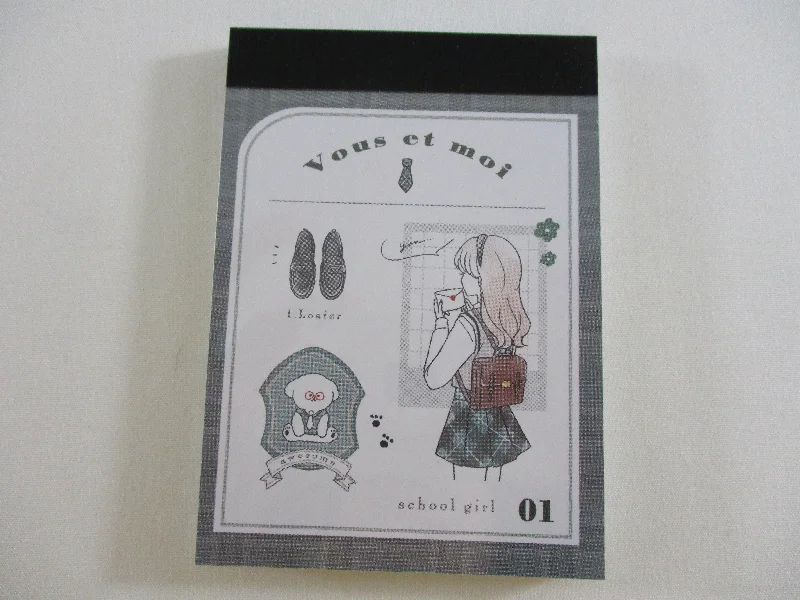 Cute Kawaii Kamio Girl Vous et moi Mini Notepad / Memo Pad - Stationery Designer Paper Collection