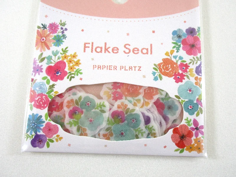 Cute Kawaii Papier Platz Flake Stickers Sack - Flower Bloom - for Journal Agenda Planner Scrapbooking Craft Schedule