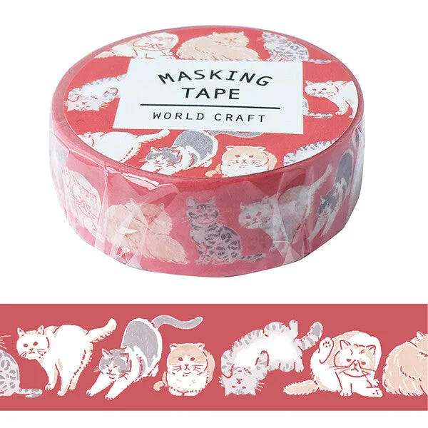 Cute Kawaii World Craft Washi / Masking Deco Tape - Cat - for Scrapbooking Journal Planner Craft