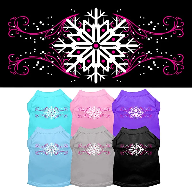 Snowflake Swirls Screenprint Dog Shirts (Medium)