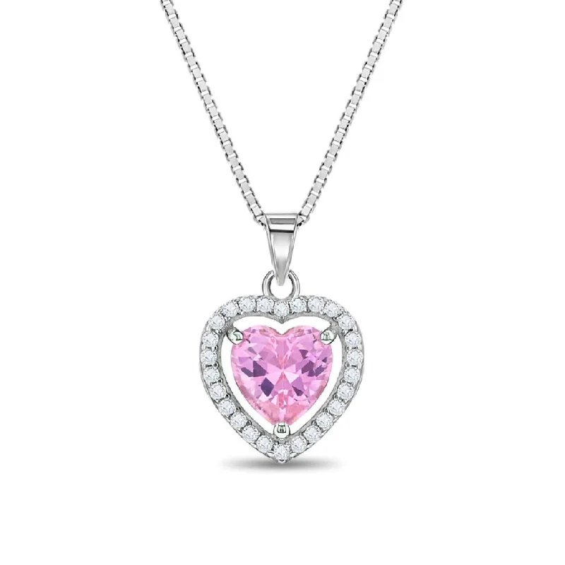 In Season Jewelry : Royal CZ Heart Girls Necklace