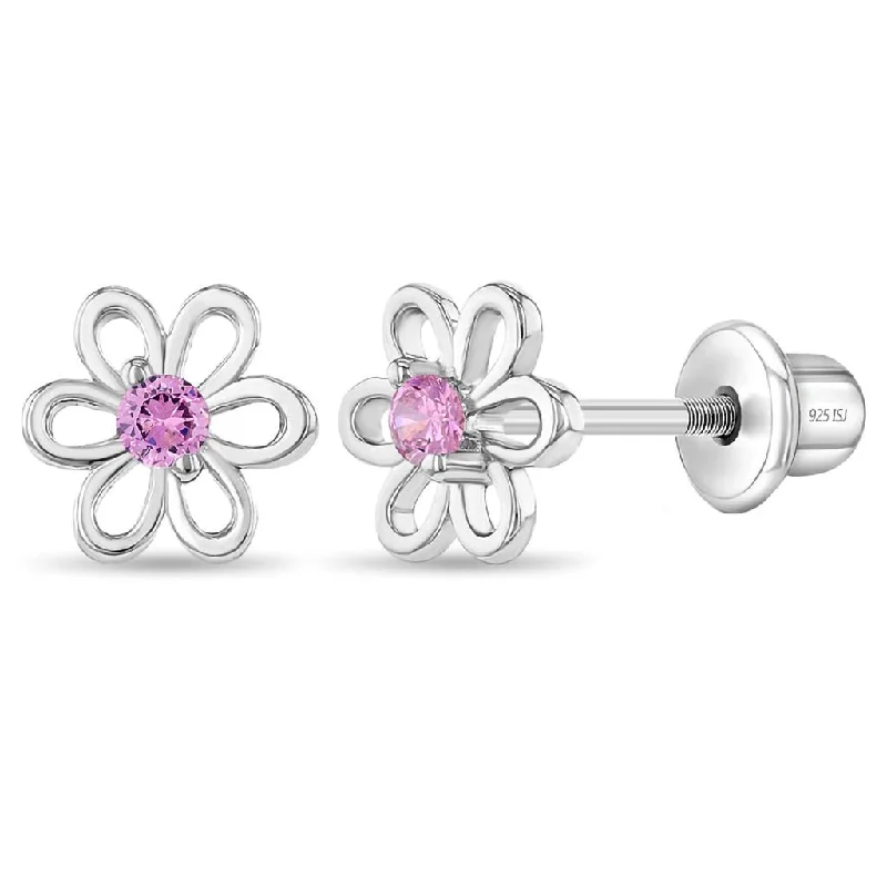 In Season Jewelry : Spring CZ Flower Child Earrings