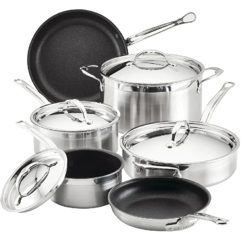 Hestan ProBond Professional Clad Stainless Steel TITUM Nonstick Ultimate Set - 10-Piece 31644