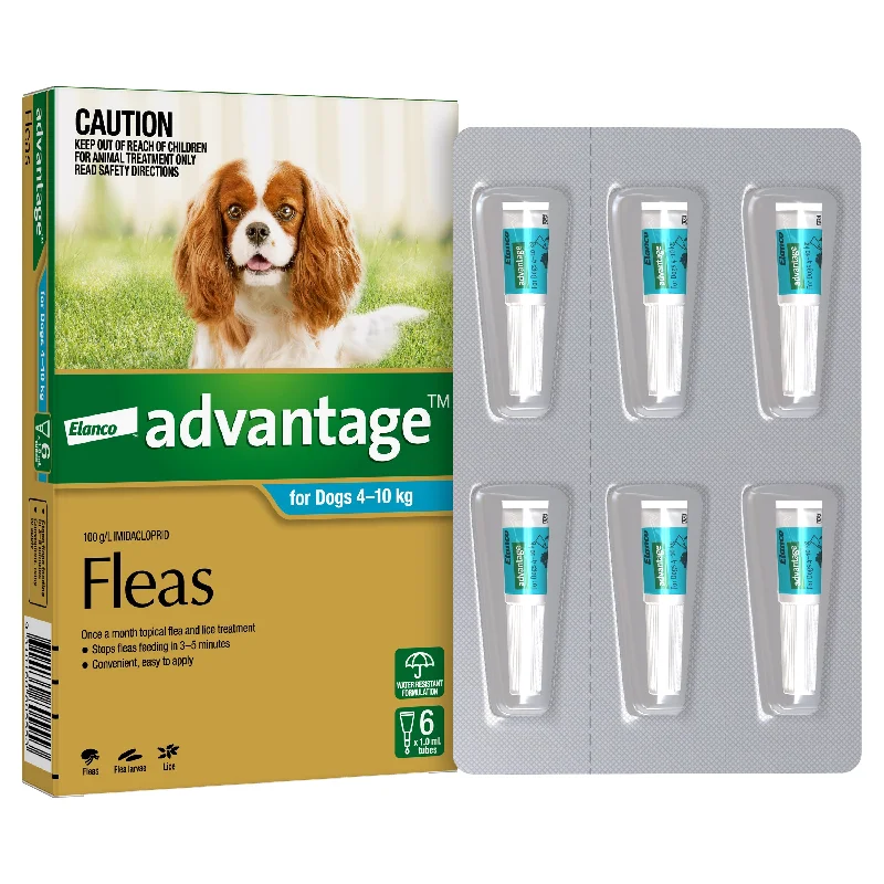 Advantage Flea Treatment for Dogs 4-10kg Aqua 6 Pack