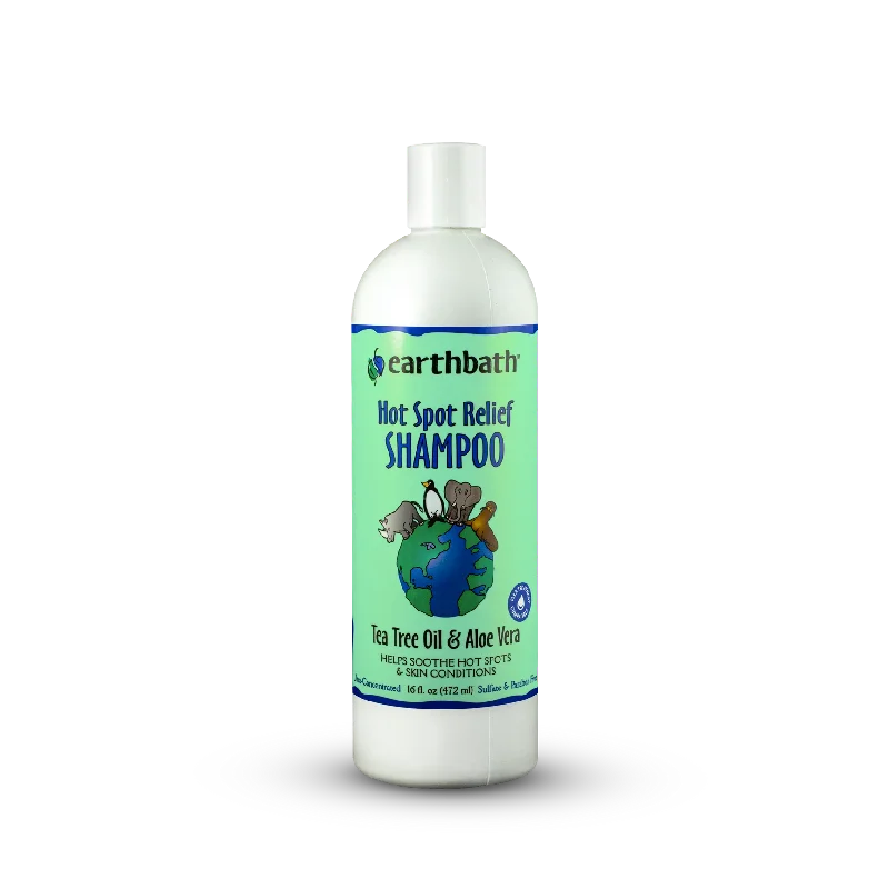 Earthbath Dog Shampoo - Hot Spot Relief Tea Tree & Aloe - 16oz Bottle