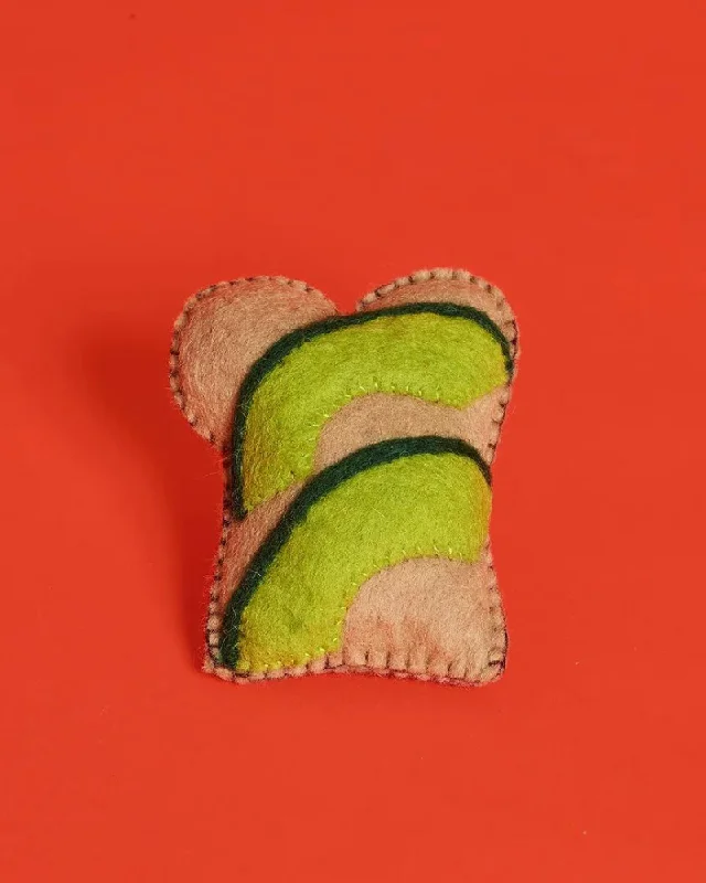 Wool Avocado Toast Catnip Toy